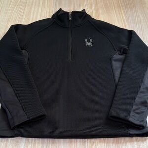 Spyder 1/4 zip thermal fleece lined pull over jacket black